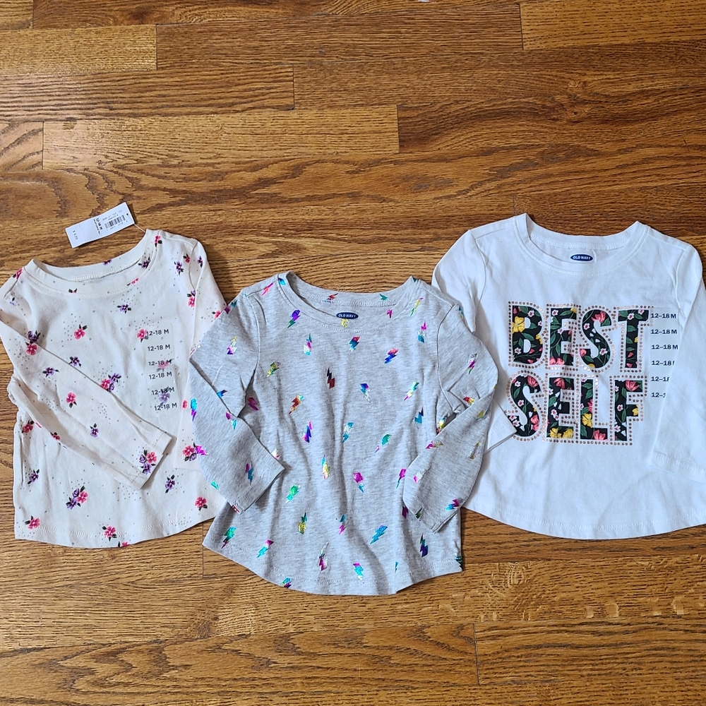 Lot of three Old Navy toddler long sleeve tops